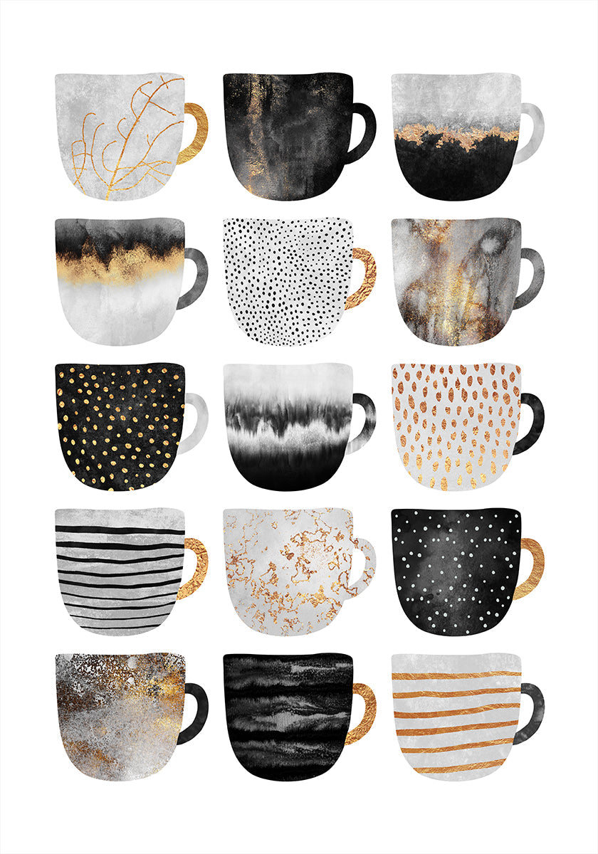 Pretty Coffee Cups Plakat - Posterbox
