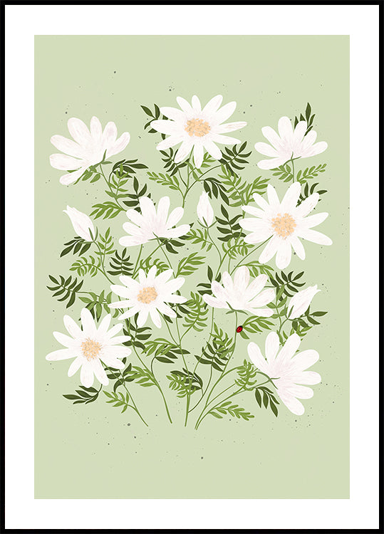 Ladybug flowers - Posterbox