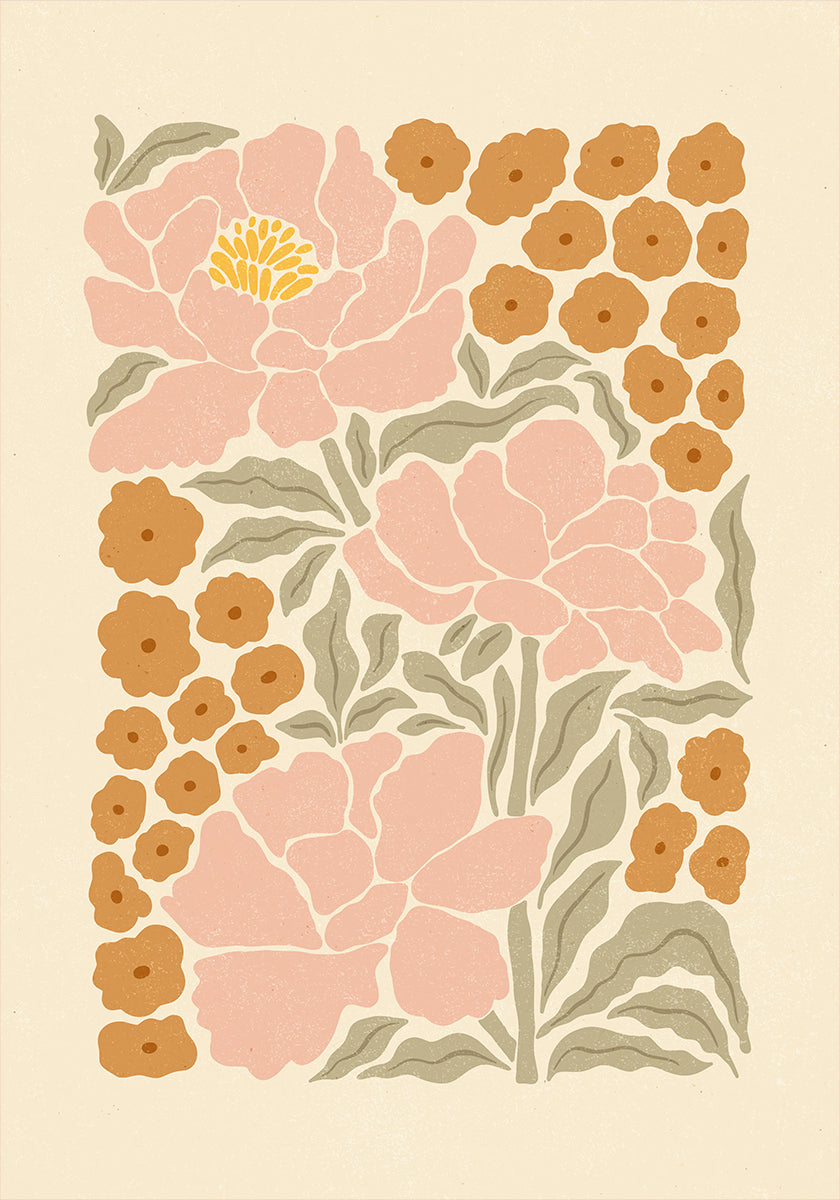 Retro Peonies (NEW) - Posterbox