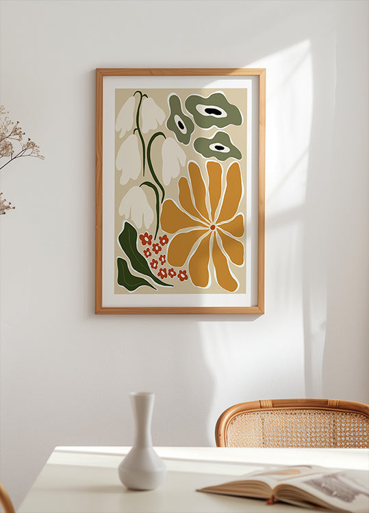 Classic Mid Century Florals Plakat - Posterbox