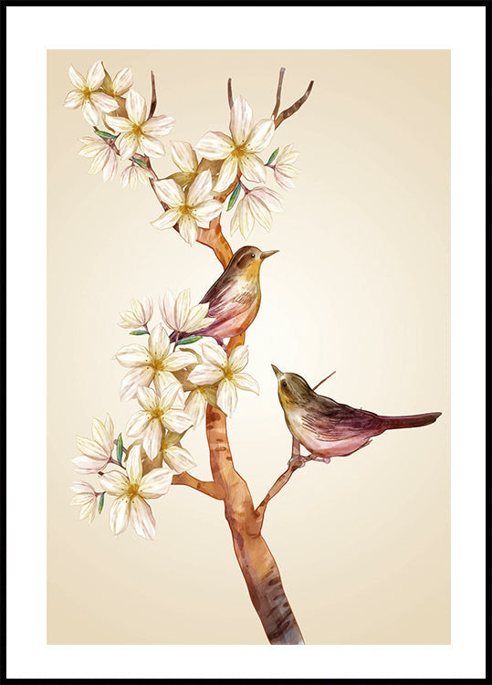 Poster „Vogel auf Ast“ – Posterbox.dk
