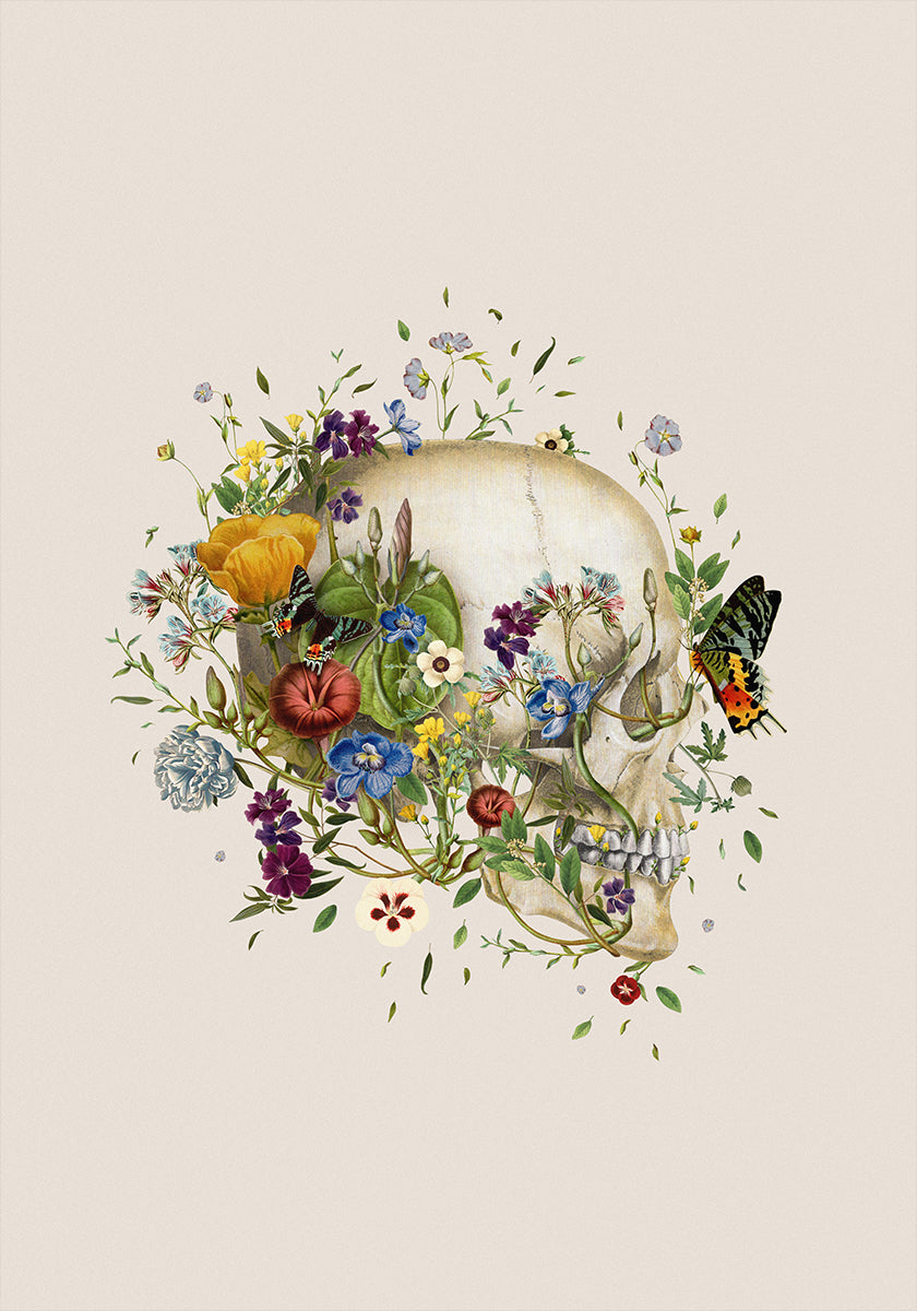 Floral skull Plakat - Posterbox