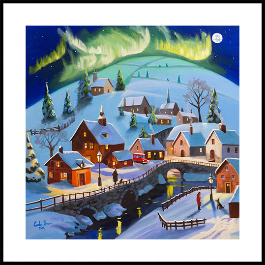 Winter Wonderland Village Under the Northern Lights Plakat - Posterbox