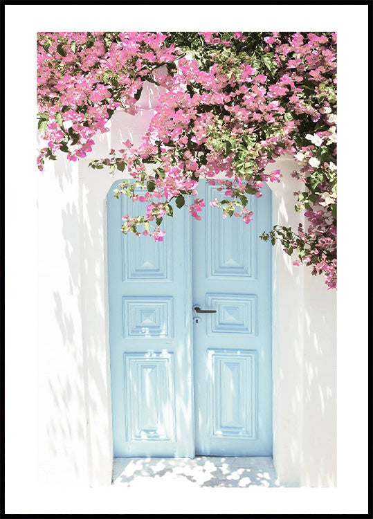 Rosa Blumen-Türposter - Posterbox.no