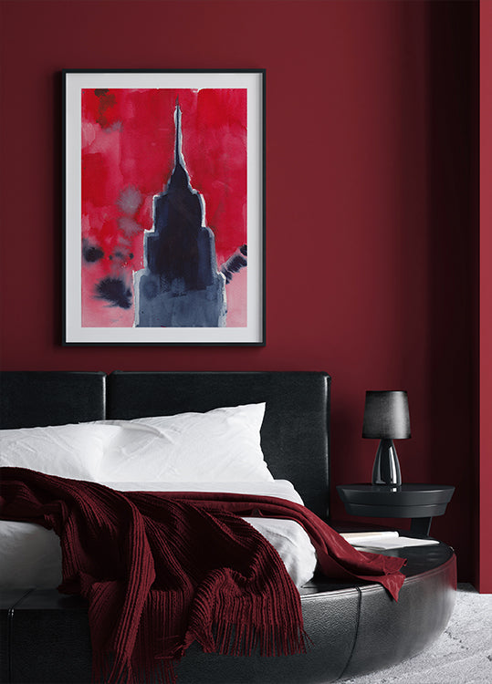 Empire State Building In Red (NEW) - Posterbox