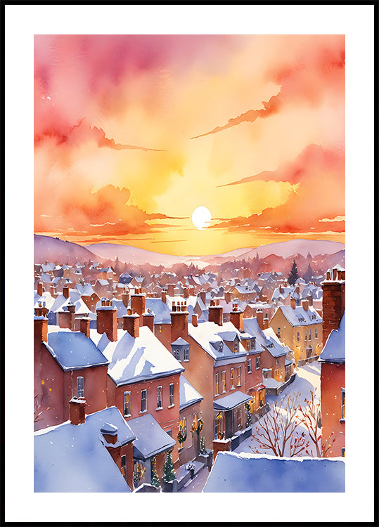 Snowy Christmas Morning Sunrise Plakat - Posterbox