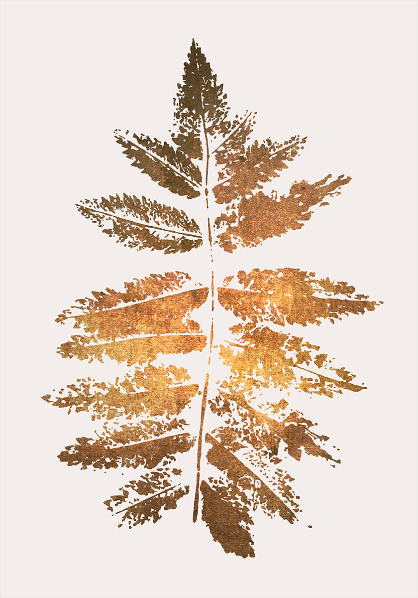 Oak Leaf Print   Gold - Posterbox