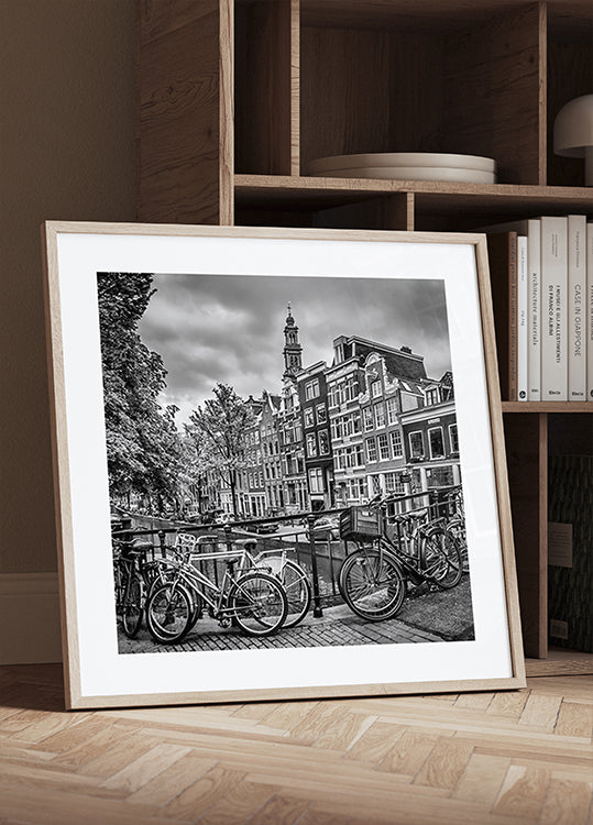 AMSTERDAM Flower Canal black & white Poster - Posterbox