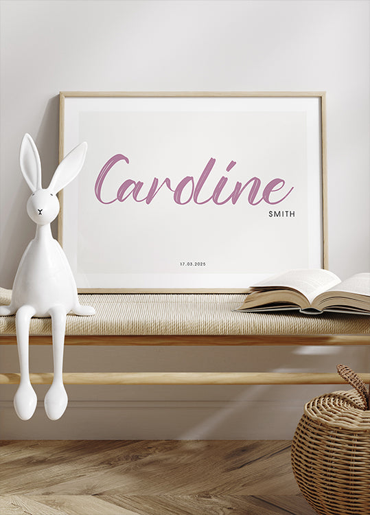 Baby Name Personalized Minimalist Plakat - Posterbox