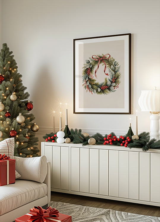 Christmas Wreath Plakat - Posterbox