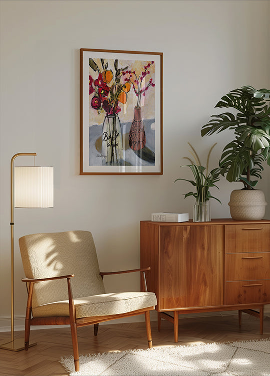 Still Life With Mason Jar and Flowers Plakat - Posterbox