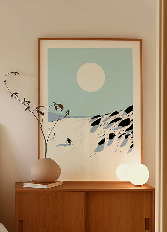 Snowy Mountain Descent Plakat - Posterbox