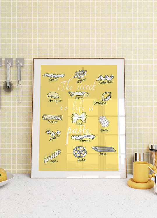 The Secret To Life Is Pasta Plakat - Posterbox