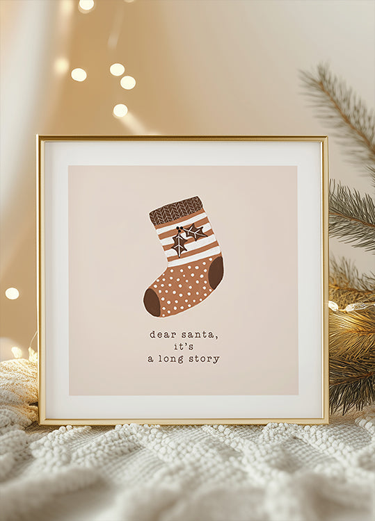 Dear Santa It's a Long Story Poster - Posterbox
