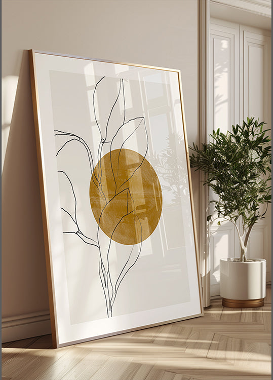 Line Leaf Harmony Plakat - Posterbox