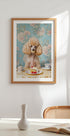 Poodle Sits At A Vintage Tea Table Plakat - Posterbox