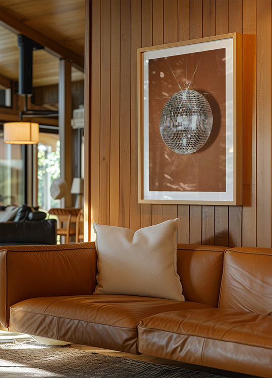 Orange Disco Ball Plakat - Posterbox