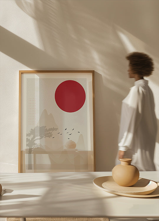 Red Sun Landscape Plakat - Posterbox