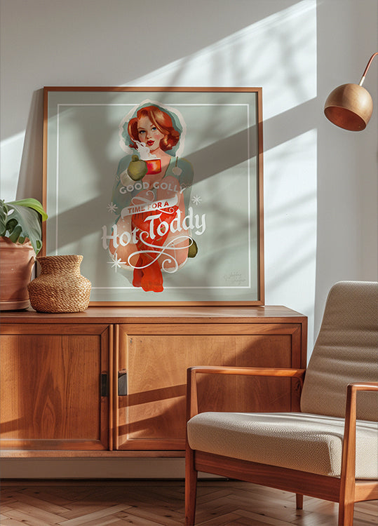 Hot Toddy Redhead Vintage Winter Cocktail Art Plakat - Posterbox