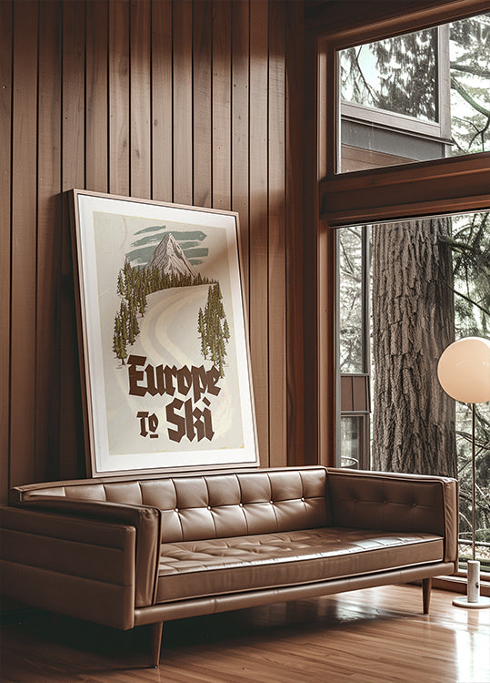 Europe To Ski Vintage Travel Postcard Plakat - Posterbox