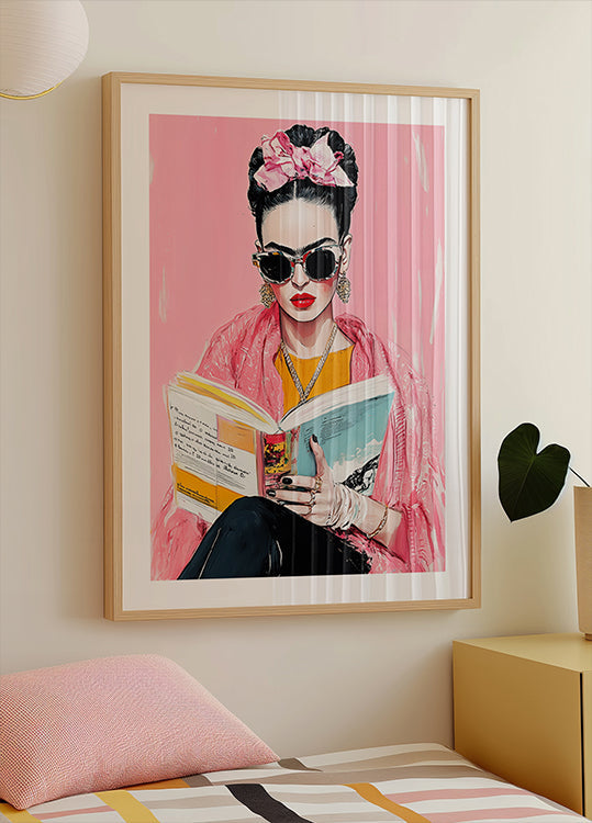 Frida Reading Book Plakat - Posterbox