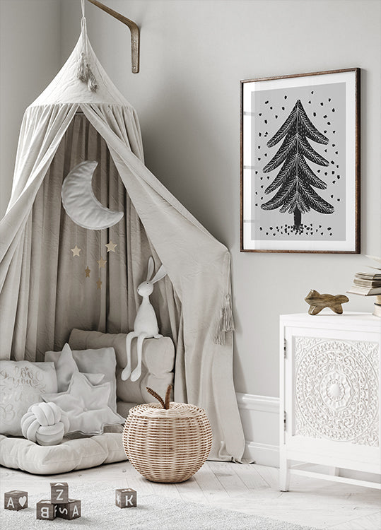Monochrome Pinefall Plakat - Posterbox