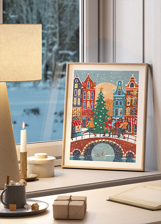 Snowfall in Amsterdam Plakat - Posterbox