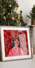 Modern abstract Christmas portrait woman Plakat - Posterbox