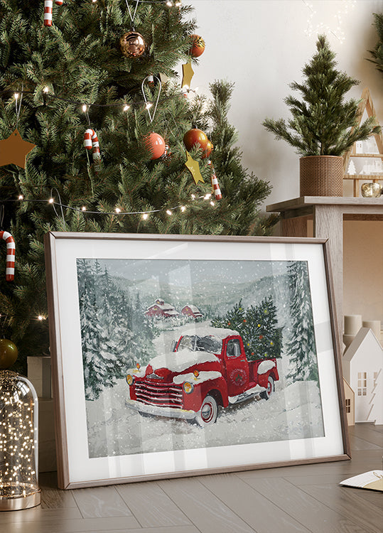 Snowy Holiday Drive Plakat - Posterbox