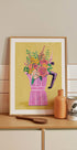 Espresso Maker with Flowers - Posterbox
