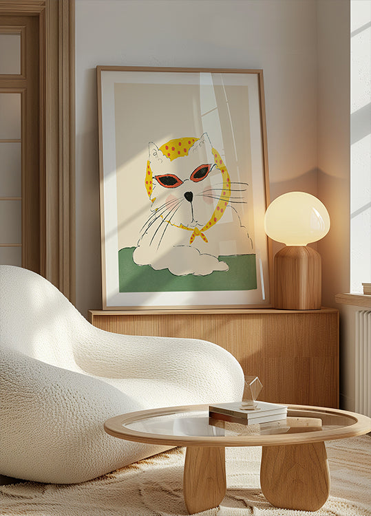 Chic Feline Pose Plakat - Posterbox