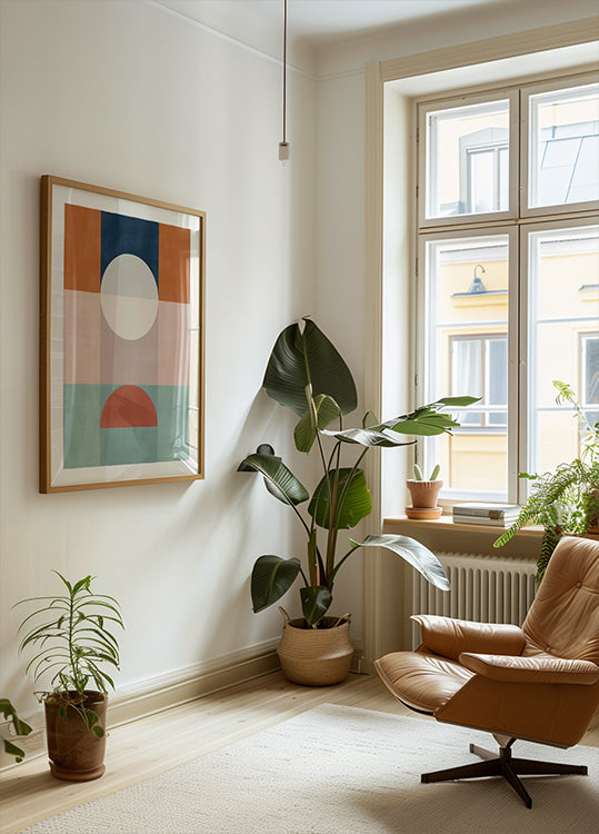 Abstract Geometric Artwork With Earthy Tones Plakat - Posterbox