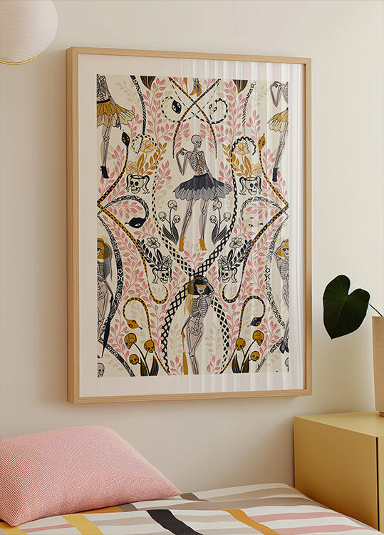 Gothic fashionista antique white pattern Plakat - Posterbox
