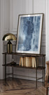 Blue Texture Flowing Vertical Lines Plakat - Posterbox