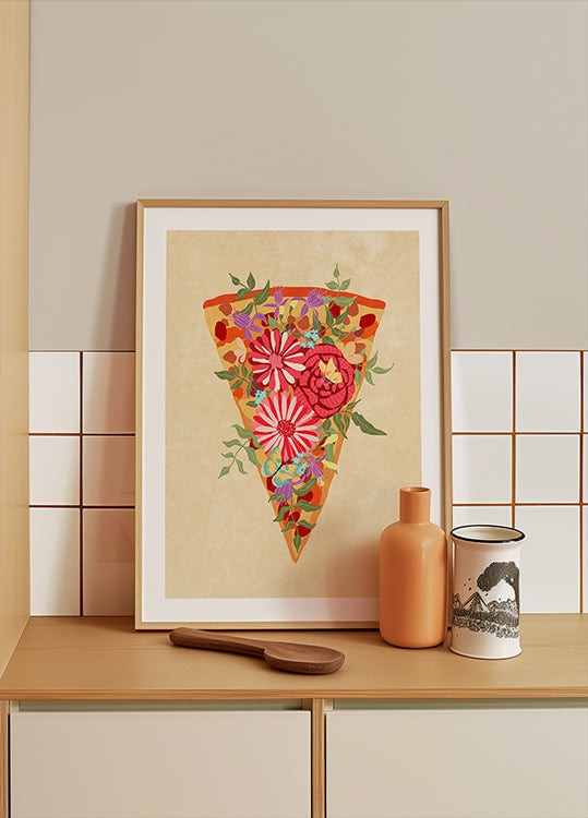 Slice of flower pizza - Posterbox