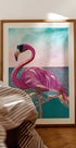 Flamingo goes to the beach Plakat - Posterbox