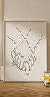 Holding Hands Lines Plakat - Posterbox