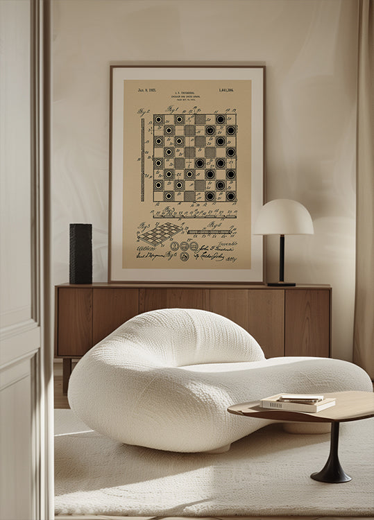 Checker and Chess Board Patent 1921 Plakat - Posterbox