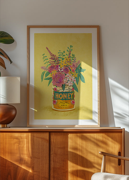 Flowers In a vintage Honey Can - Posterbox