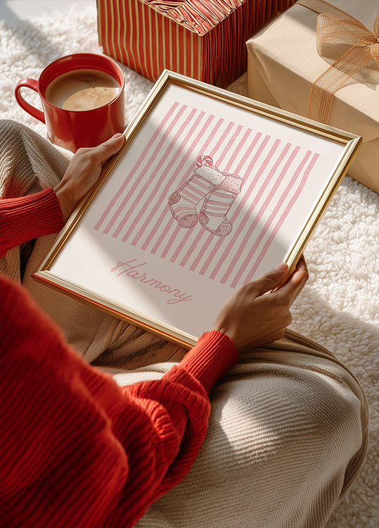 Stockings Harmony - Pink Stripes Plakat - Posterbox