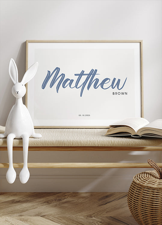 Baby Name Personalized Minimalist Plakat - Posterbox