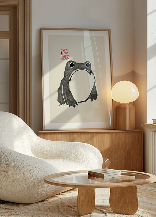 Grumpy Frog I Black Plakat - Posterbox