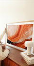 Orange And Beige Marbled Effect Plakat - Posterbox