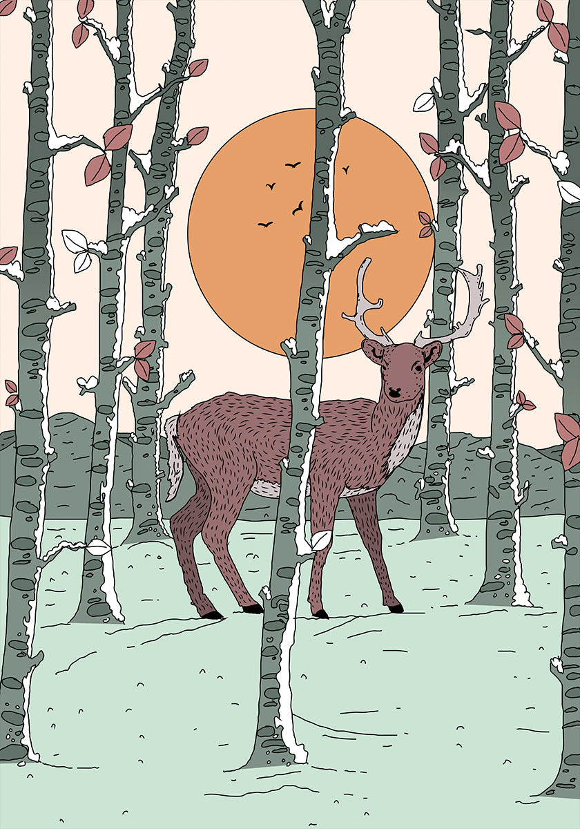 Deer In The Forest Plakat - Posterbox