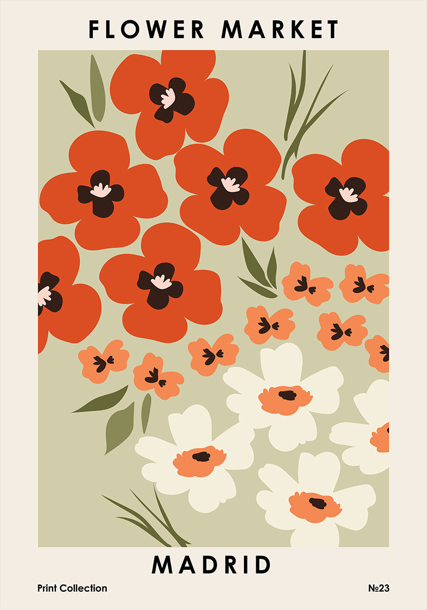 Flower Market Madrid Plakat - Posterbox