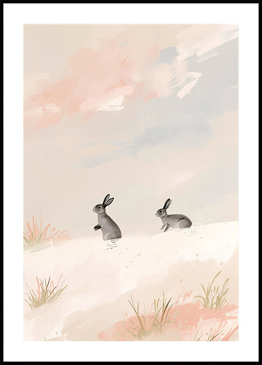 Hasen Im Schnee Plakat - Posterbox