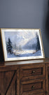 Winter Snowy Landscape Brush Strokes Plakat - Posterbox