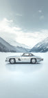 Retro Silver Car On Froozen Lake Side Plakat - Posterbox