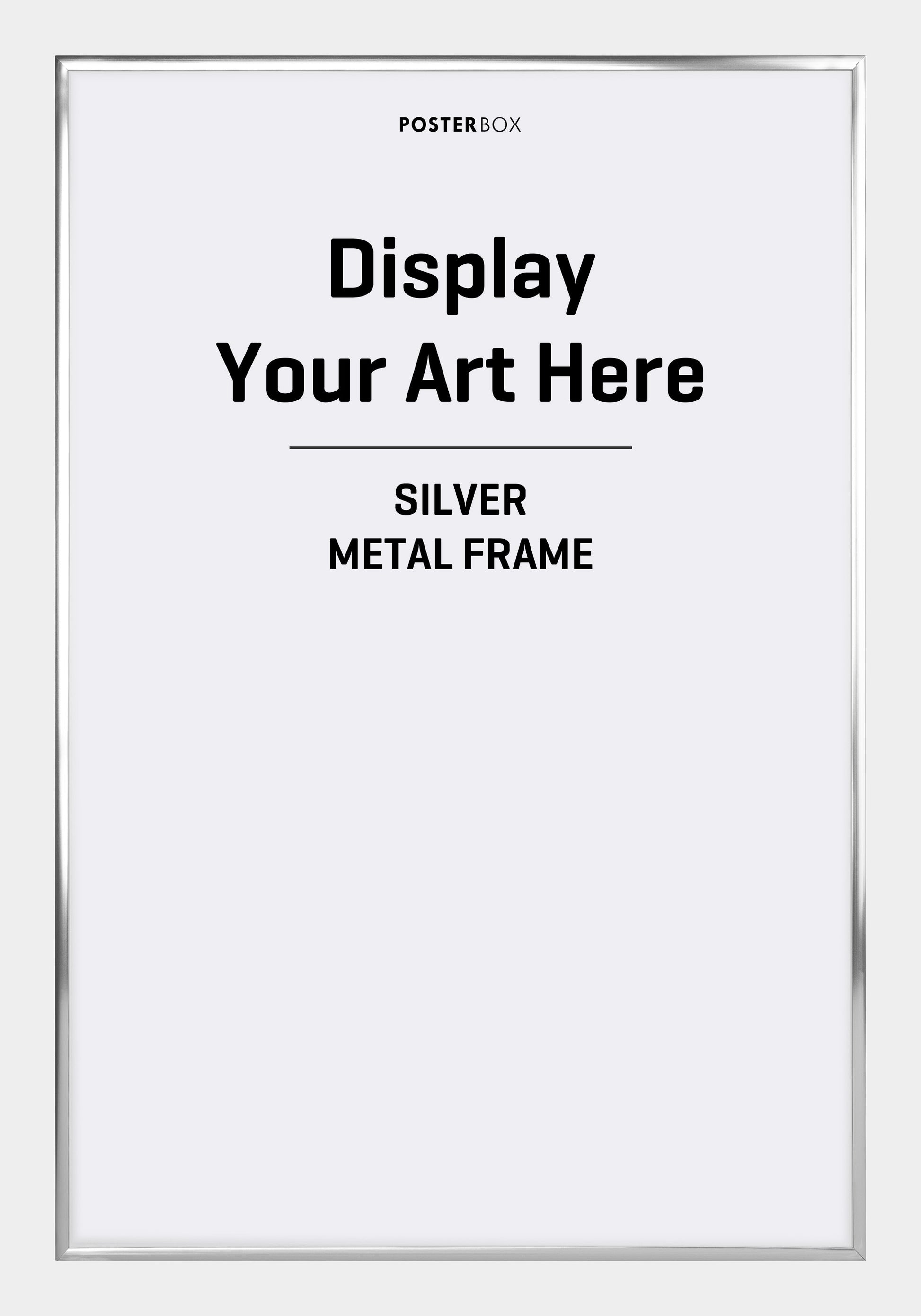 Silberner Metallrahmen - Posterbox.dk