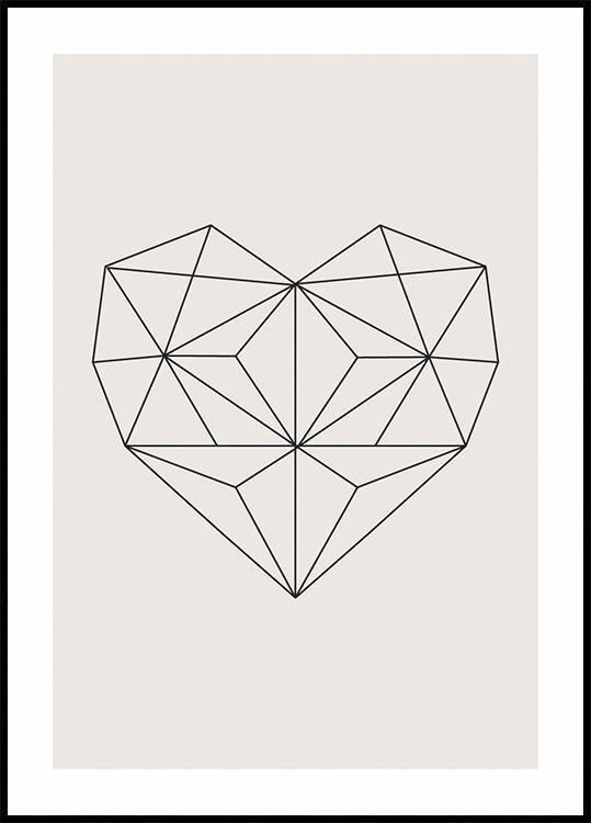 Abstraktes geometrisches Herz-Poster - Posterbox.dk